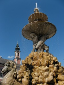 Residenzplatz in Salzburg, Austria.