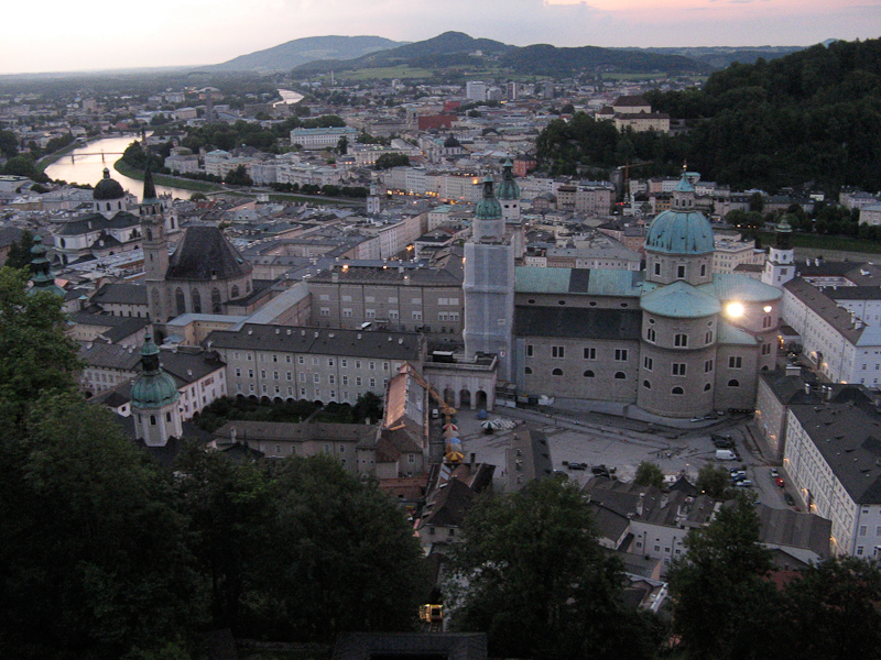 A bird's eye view of Salzburg, Austria.