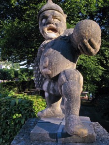 Garden gnome in the Mirabell Gadrens in Salzburg, Austria.