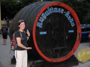 That's one big keg! At the Augustiner Beer Garden in Salzburg, Austria.