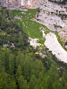 The gondola up to the ice caves in Obertraun, Austria.