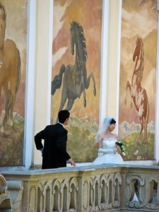 Young married couple in Salzburg, Austria.