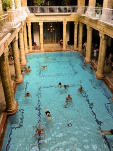 The Gellert Baths in Budapest, Hungary.