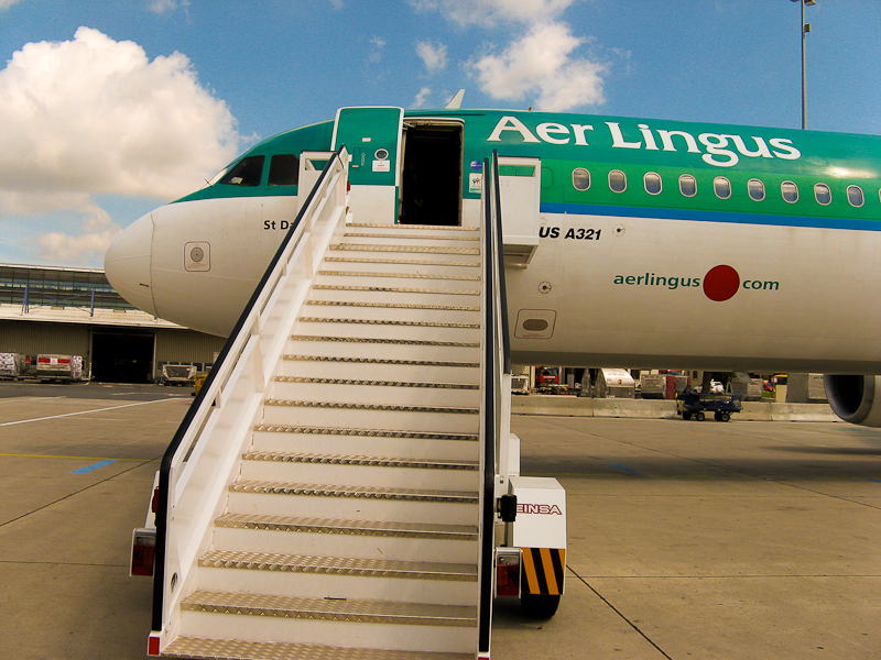 Boarding our Aer Lingus flight to Dublin.