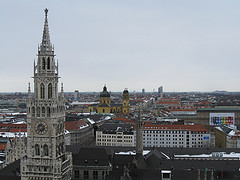 Birdseye view of Munich, Germany.