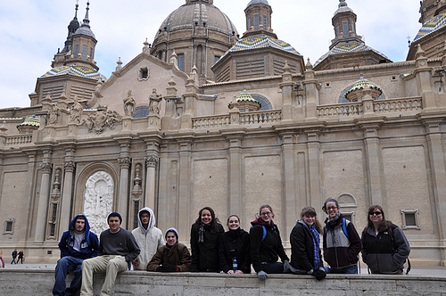 Outside the Basílica del Pilar in Zaragoza, Spain.