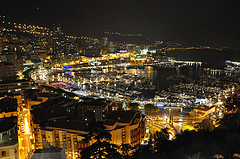 Monaco at night.