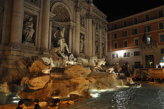 The Trevi Fountain in Rome, Italy.