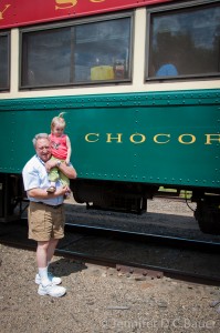 Addie and G-Dad and the Conway Scenic Railroad.