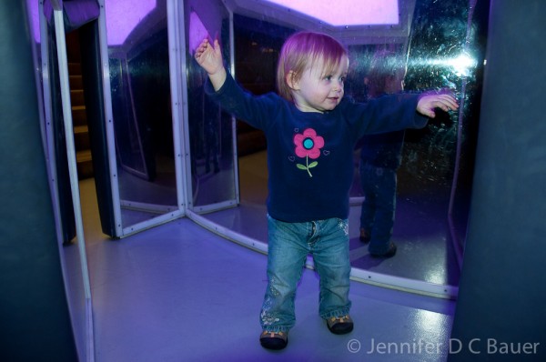 Addie having fun in the toddler zone of the Tate Modern in London, England.