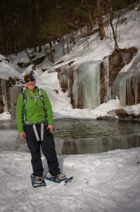 Jen at Pitcher Brook Falls at Noble View Outdoor Center in Russell, MA