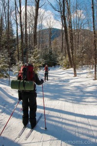 X-Country skiing at Bear Notch in Bartlett, NH.