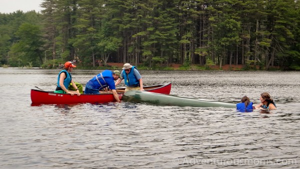 Canoe T-rescue in Harold Parker State Forest, Andover, MA