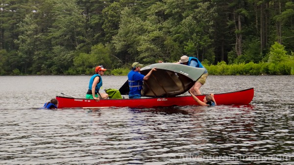 Canoe T-rescue in Harold Parker State Forest, Andover, MA