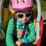 Addie enjoying her ride on the Nashua River Rail Trail