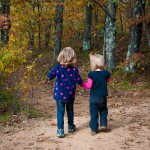 Addie and Ava hiking West Rattlesnake Mountain in Holderness, NH