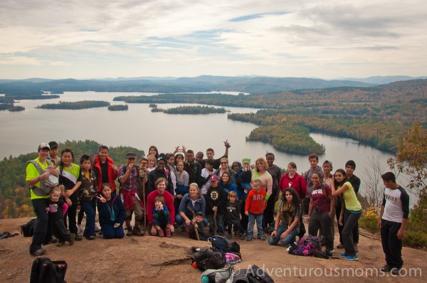 Members of the Outdoor Adventures Club at the summit of West Rattlesnake Mountain in Holderness, NH