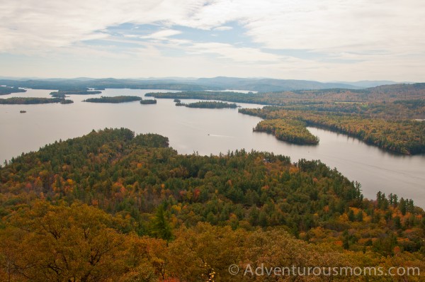 View of Squam Lake from West Rattlesnake Mountain in Holderness, NH