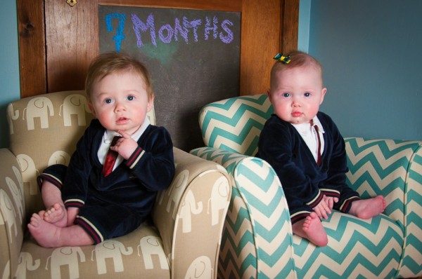 The twins at 7 months.