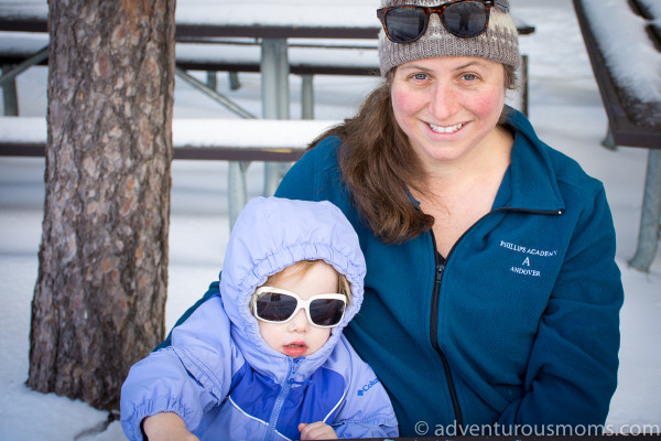 Snowshoeing at Echo Lake State Park in Conway, NH