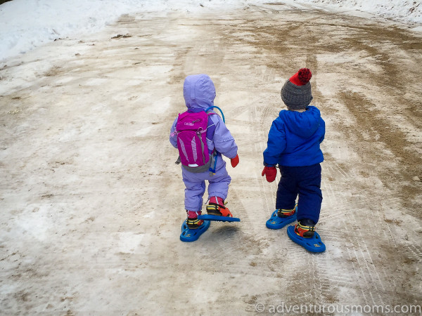 Snowshoeing at Echo Lake State Park in Conway, NH