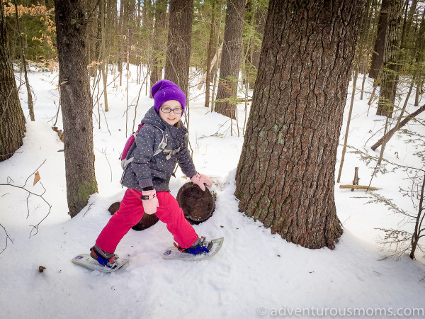 Snowshoeing at Echo Lake State Park in Conway, NH