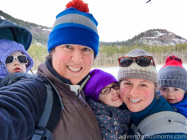 Snowshoeing at Echo Lake State Park in Conway, NH