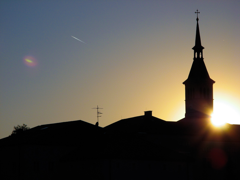 Sunset in Salzburg, Austria.