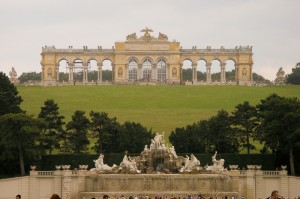 The Schonbrunn Palace in Vienna, Austria.