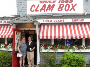 Jane and me at the Clam Box in Ipswich, Massachusetts.