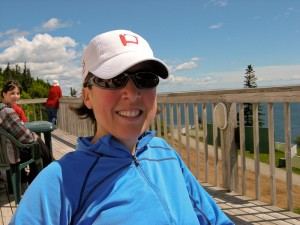 Enjoying lunch at the Cape Enrage adventure center, New Brunswick, Canada.