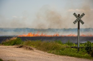 Burning the fields in Kansas.