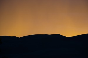 Sunset over the dunes at Great Sand Dunes National Park.