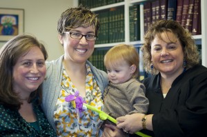 Celebrating with the judge after the adoption was official!