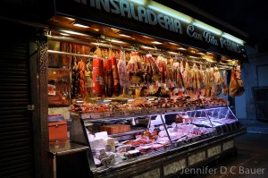 Stall in an open-air market in Barcelona, Spain