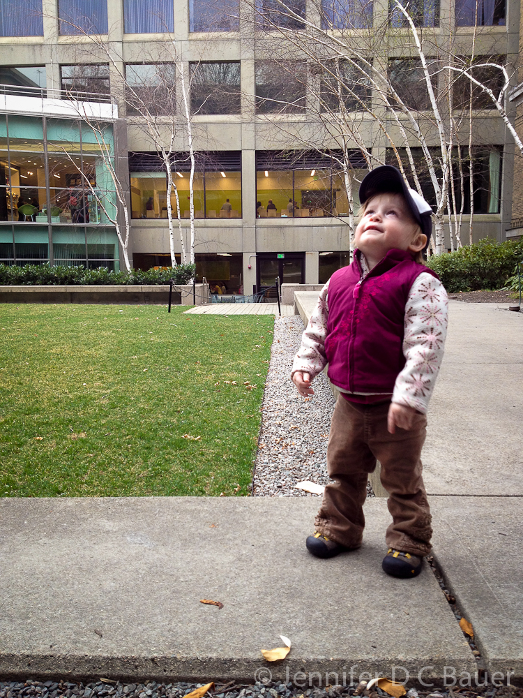 Addie in the Calderwood Courtyard at the Boston MFA.