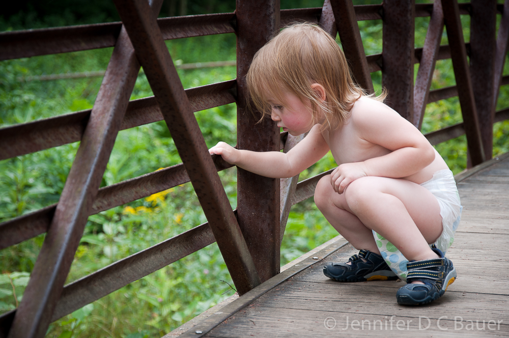 Addie checking out the water at Natural Bridge State Park.