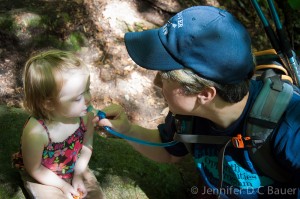 Hydration stop on the Daniel Webster (Scout) Trail.