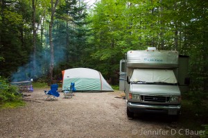 Camping at Dolly Copp Campground in the White Mountains of New Hampshire.