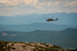 Military helicopter landing on Firescrew in NH.