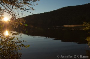 Sunset on Russell Pond in New Hampshire.