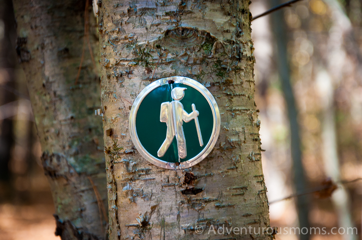 Trail Marker at Woodchuck Hill in North Andover, MA