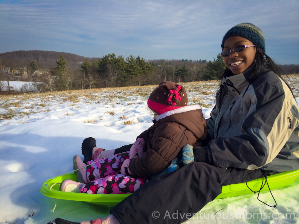 Sledding on Carter Hill, North Andover, MA